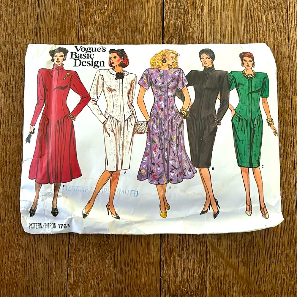 Vintage Vogue’s Basic Design 1761 Sewing Pattern Uncut